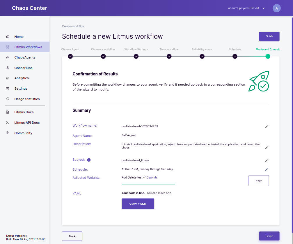 View Summary and Commit